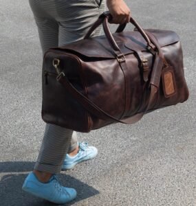 Handmade Leather Travel Duffle Bag | Personalized Weekender Carry-On