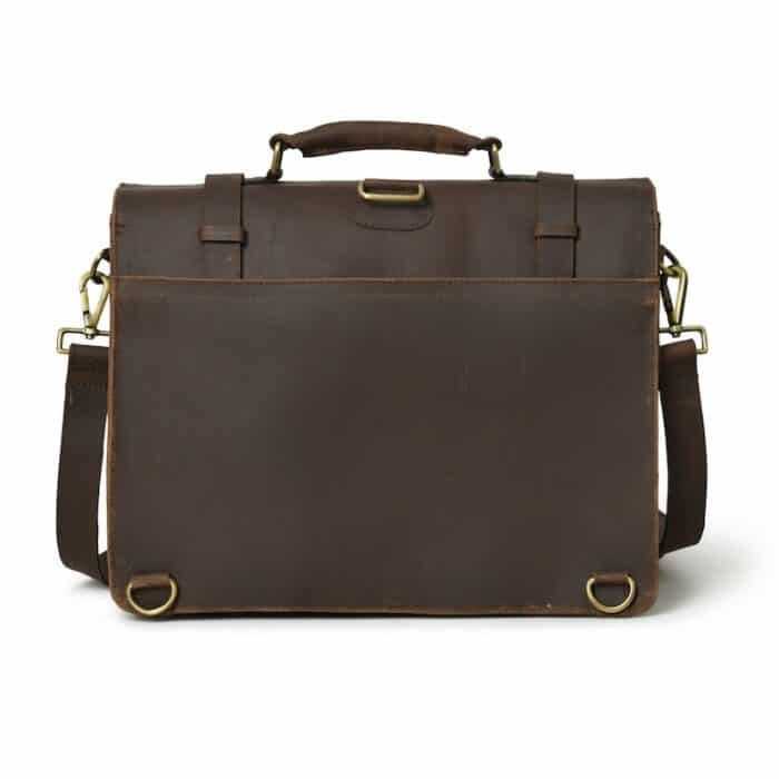 Personalized Leather Messenger Bag for 15" Laptop - Premium Leather Satchel Briefcase | Perfect Gift for Him