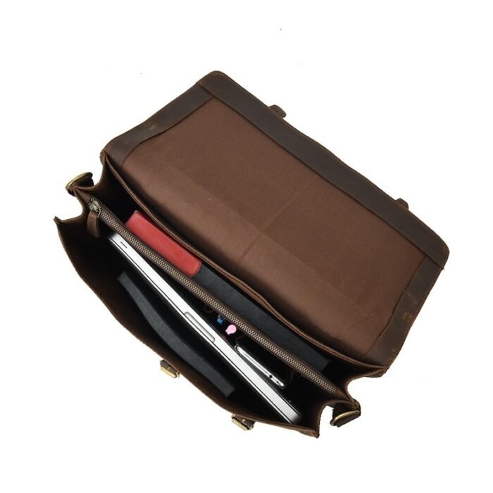 Personalized Leather Messenger Bag for 15" Laptop - Premium Leather Satchel Briefcase - Image 7