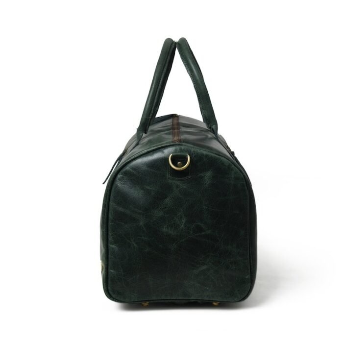 Men's Leather Duffel Bag with Integrated Shoe Compartment