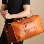 "Personalized Full-Grain Leather Duffle Bag | Weekender & Travel Bag