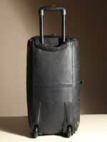 Personalized Black Leather Rolling Suitcase - Handmade Wheeled Duffle Bag - Image 7