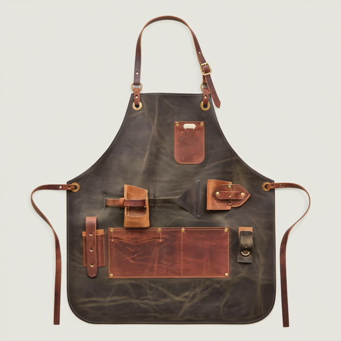 VelvetPour Luxury Leather Bar Apron | Designed for Cocktail Masters - Image 1